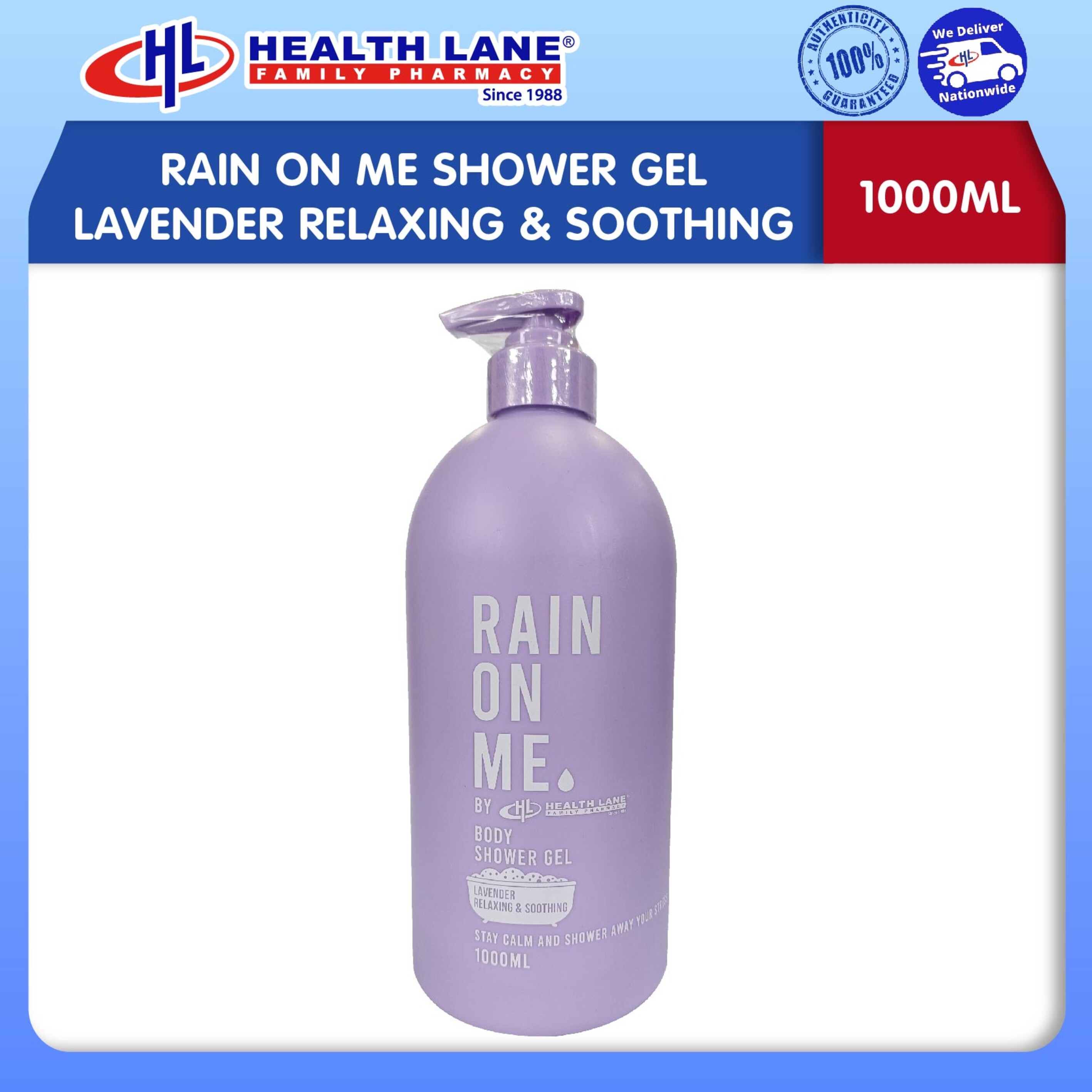 RAIN ON ME SABUN MANDI LAVENDER RELAXING & SOOTHING (1000ML)